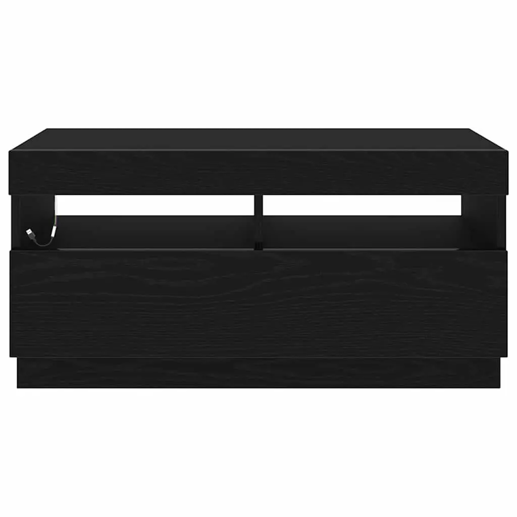 TV Cabinet Black Modern Entertainment Unit 80 x 35 x 40 cm Storage Shelves