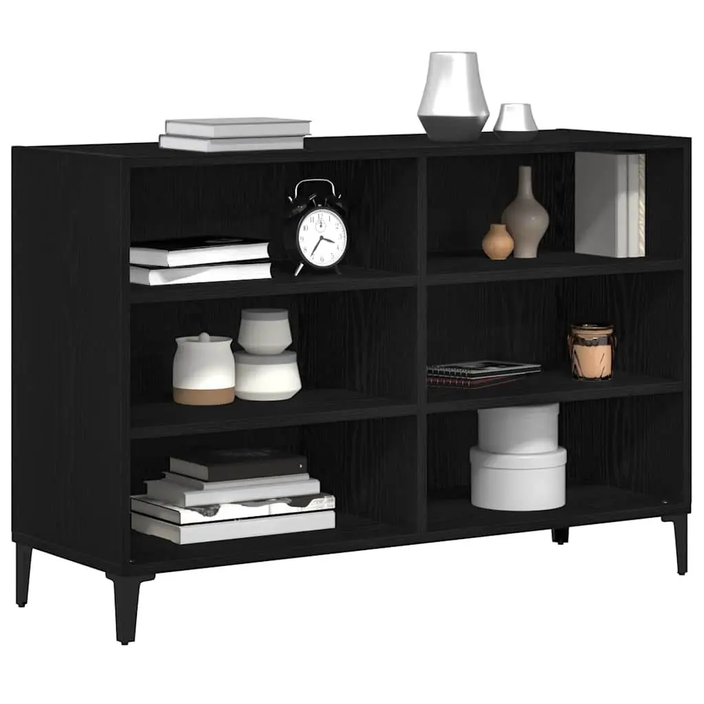 Sideboard Black Oak Indoor 103.5 x 35 x 70 cm Engineered Wood Storage Cabinet