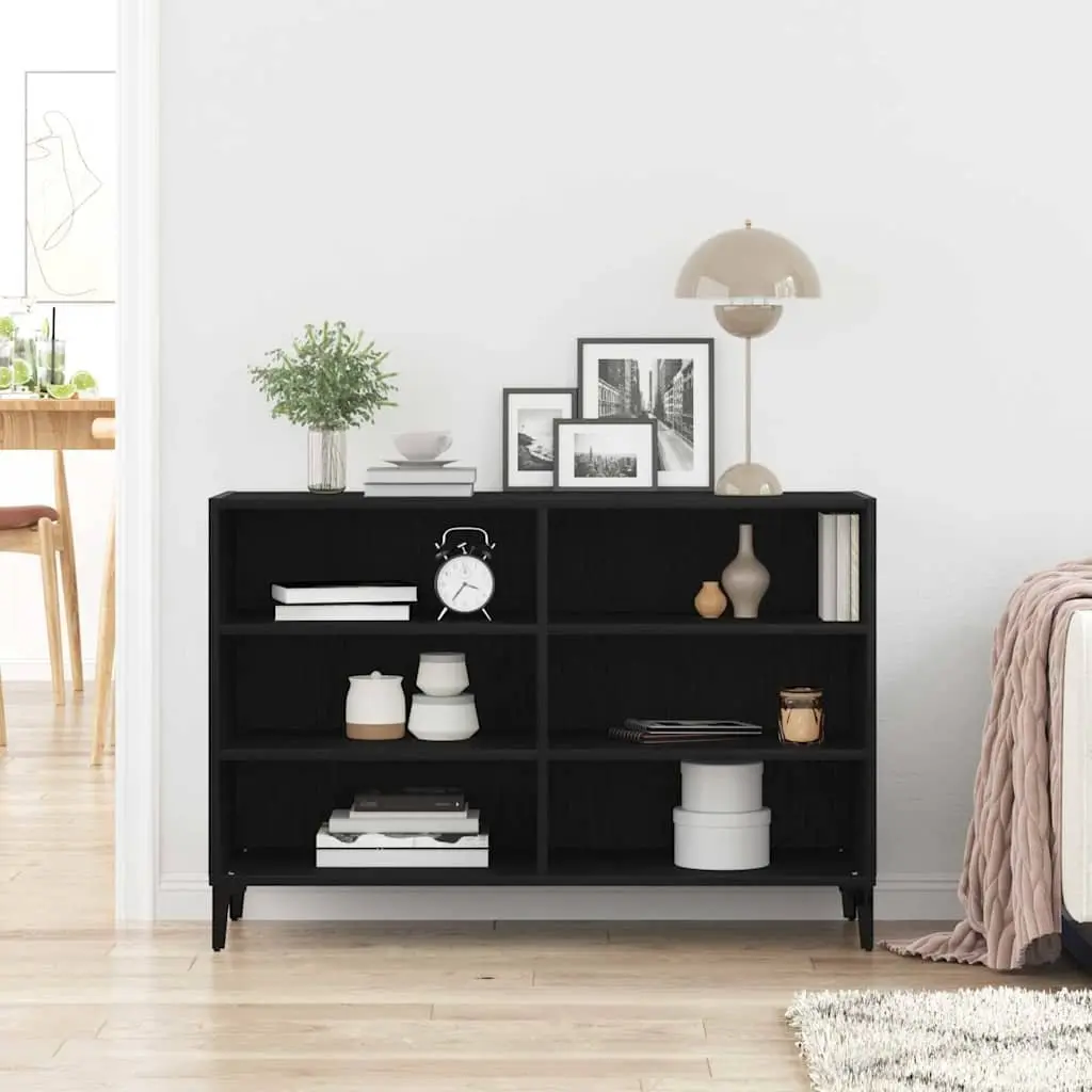 Sideboard Black Oak Indoor 103.5 x 35 x 70 cm Engineered Wood Storage Cabinet