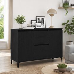 Black Engineered Wood Sideboard Cabinet - 104 x 35 x 70 cm