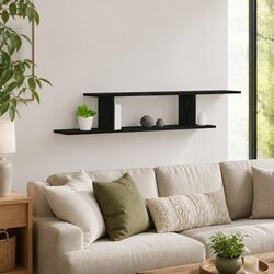 125cm Black Wall-mounted Shelf: Specs and Features