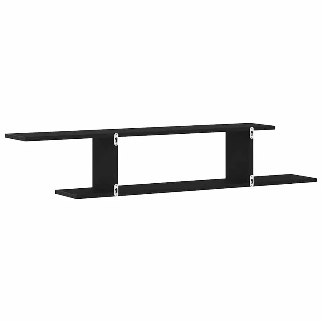 Wall-mounted Shelf Living Room Black Oak 125cm