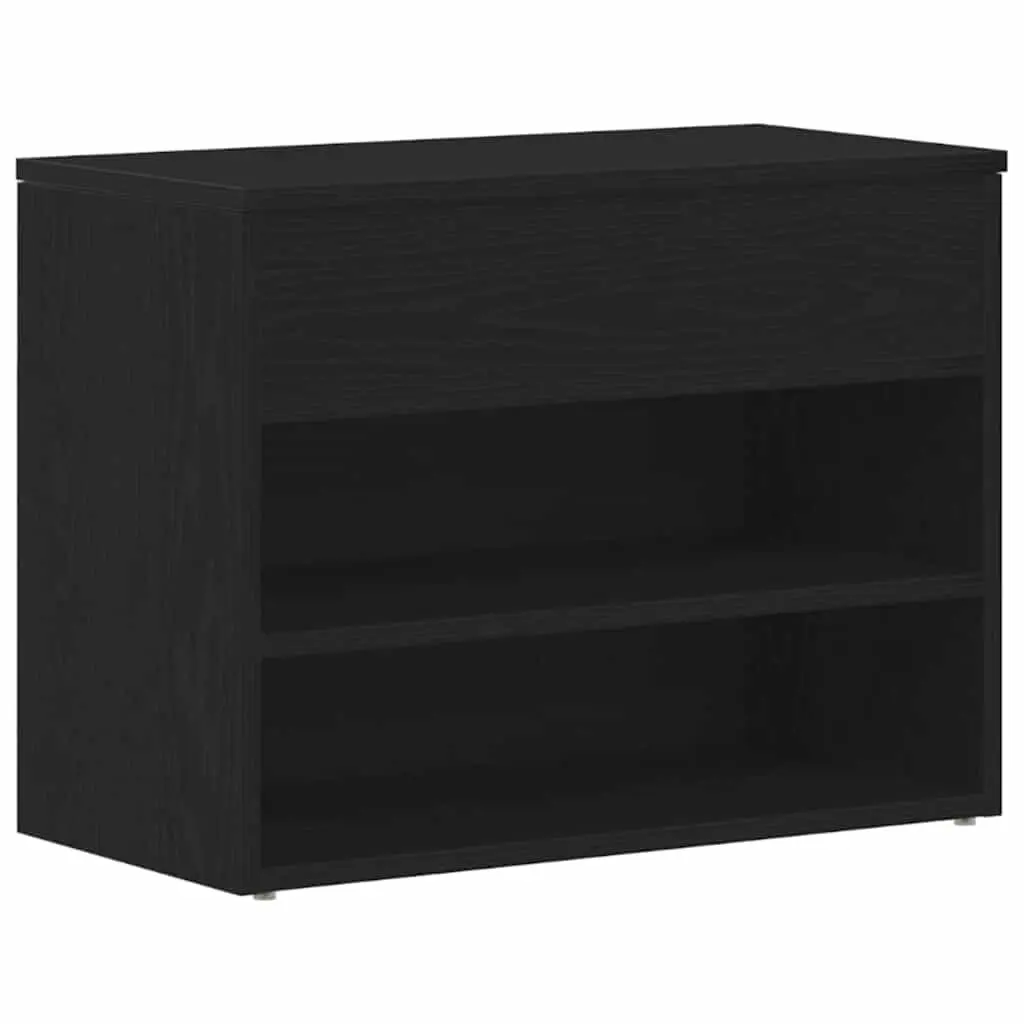 Shoe Bench with Shelf for Hallway 60x30x45cm Black Oak