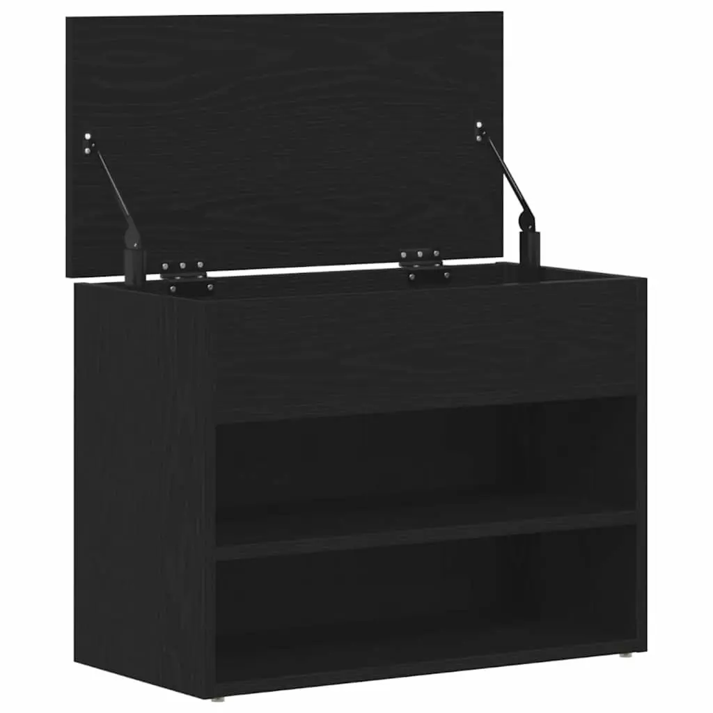 Shoe Bench with Shelf for Hallway 60x30x45cm Black Oak