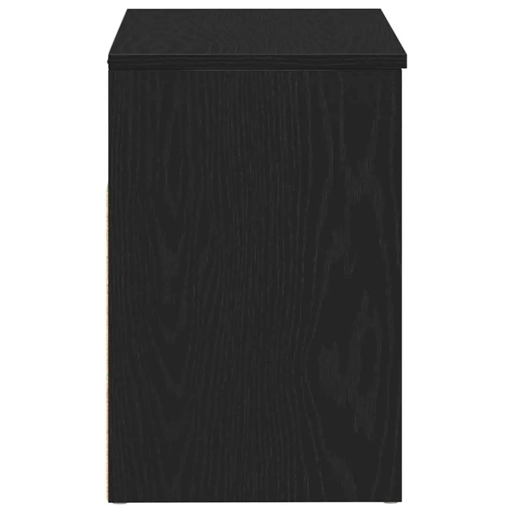 Shoe Bench with Shelf for Hallway 60x30x45cm Black Oak