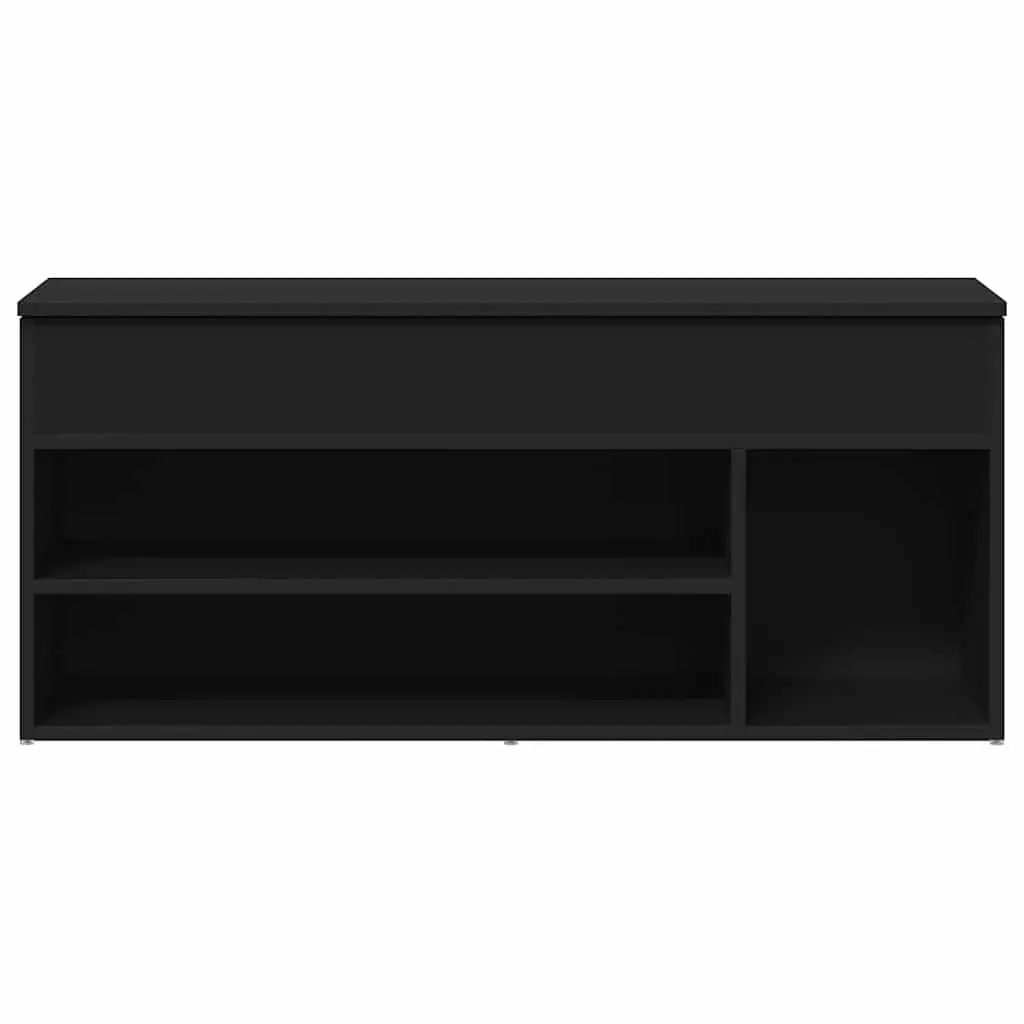 Shoe Bench Black Storage Organiser Seating Entryway Footwear Rack Cabinet