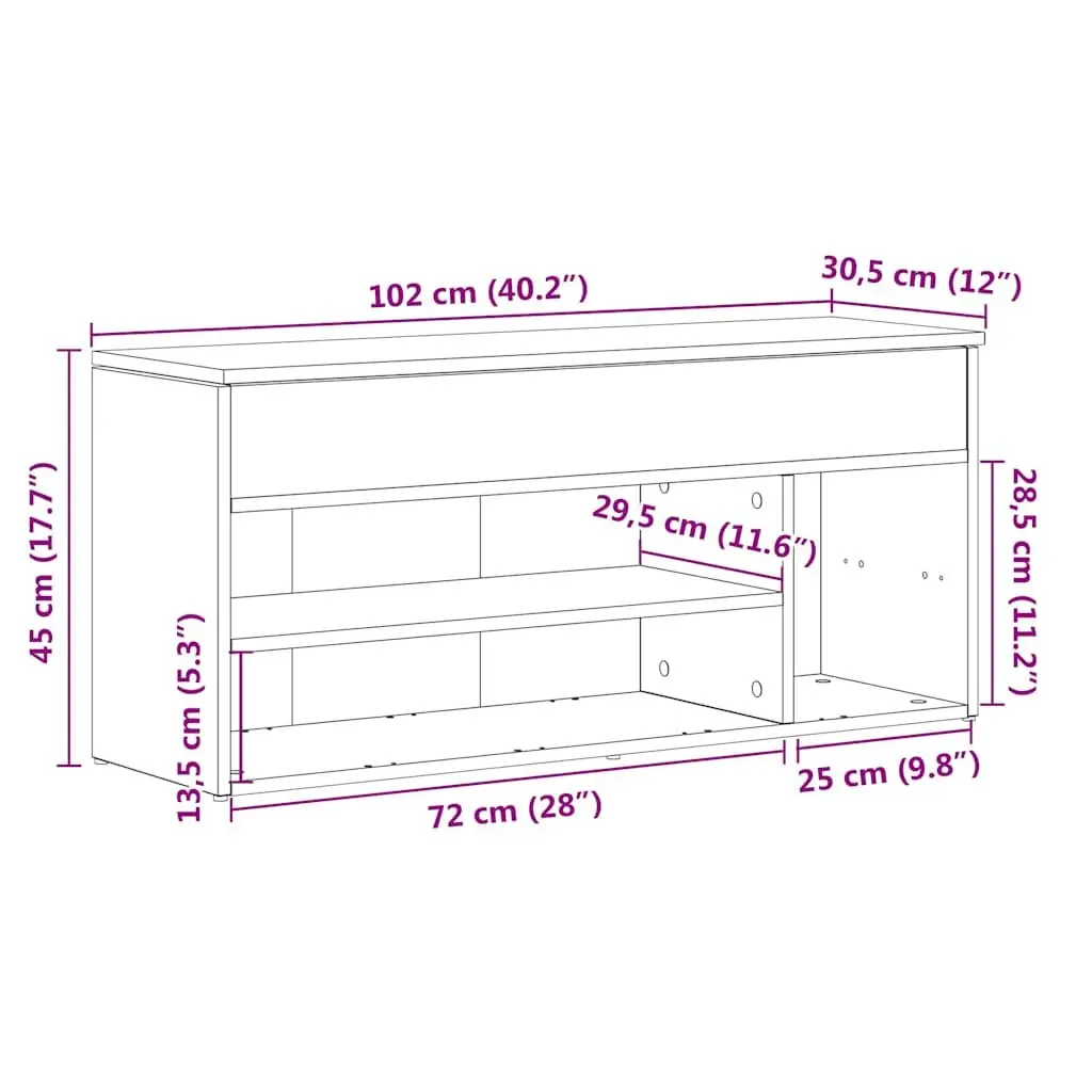 Shoe Bench Black Storage Organiser Seating Entryway Footwear Rack Cabinet