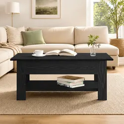 Coffee Table Specifications: Black Oak, Engineered Wood, 102cm