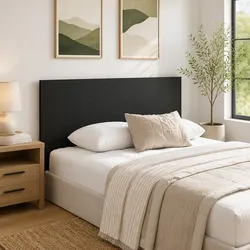 Black Oak Engineered Wood Bed Headboard 160cm Dimensions