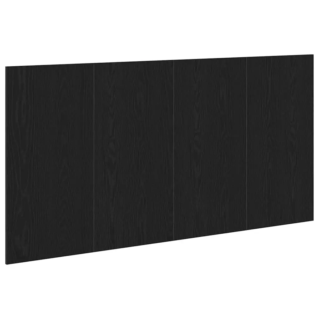 Modern Wall-Mounted Bed Headboard Black Oak Engineered Wood 160cm Bedroom