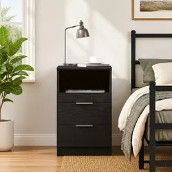 Dimensions and Features of Bedside Cabinet Black Oak