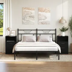 Specifications for Black Oak Engineered Wood Nightstands
