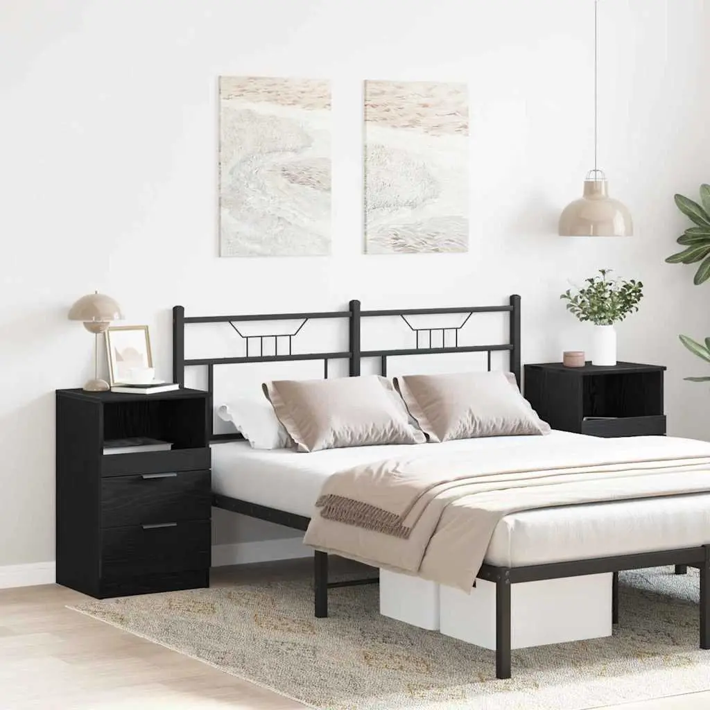 Black Oak Engineered Wood Nightstands