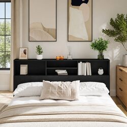 Specifications of Wall-Mounted Black Oak Headboard Cabinet