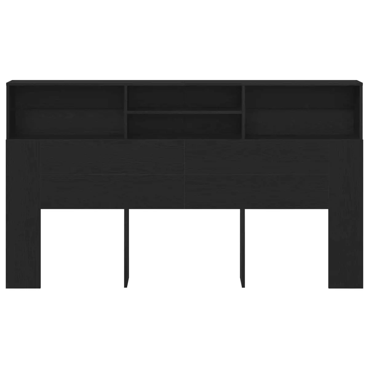 Headboard Cabinet Wall-Mounted Storage Bedroom Furniture Black Oak 180 x 19 x 103.5 cm