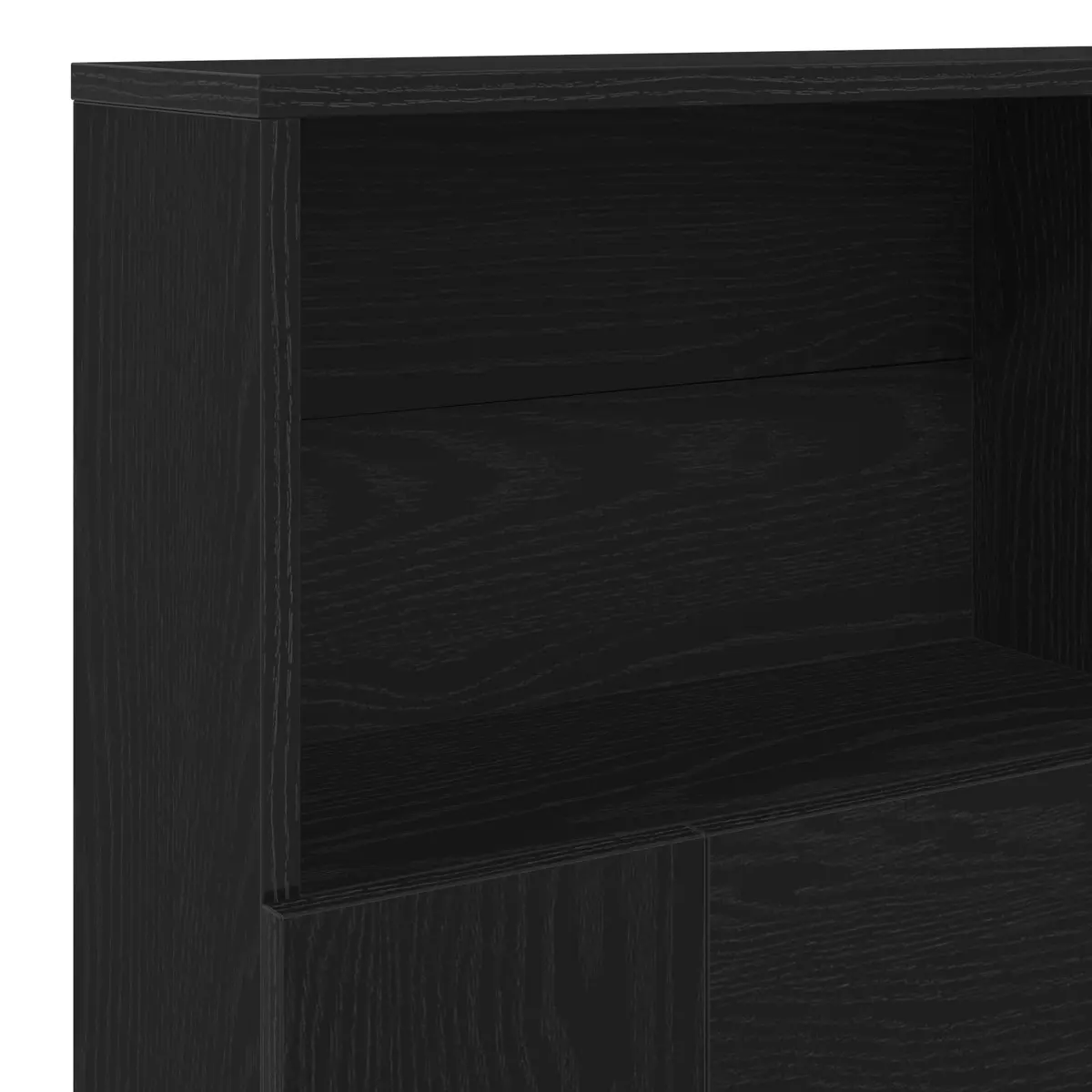 Headboard Cabinet Wall-Mounted Storage Bedroom Furniture Black Oak 180 x 19 x 103.5 cm