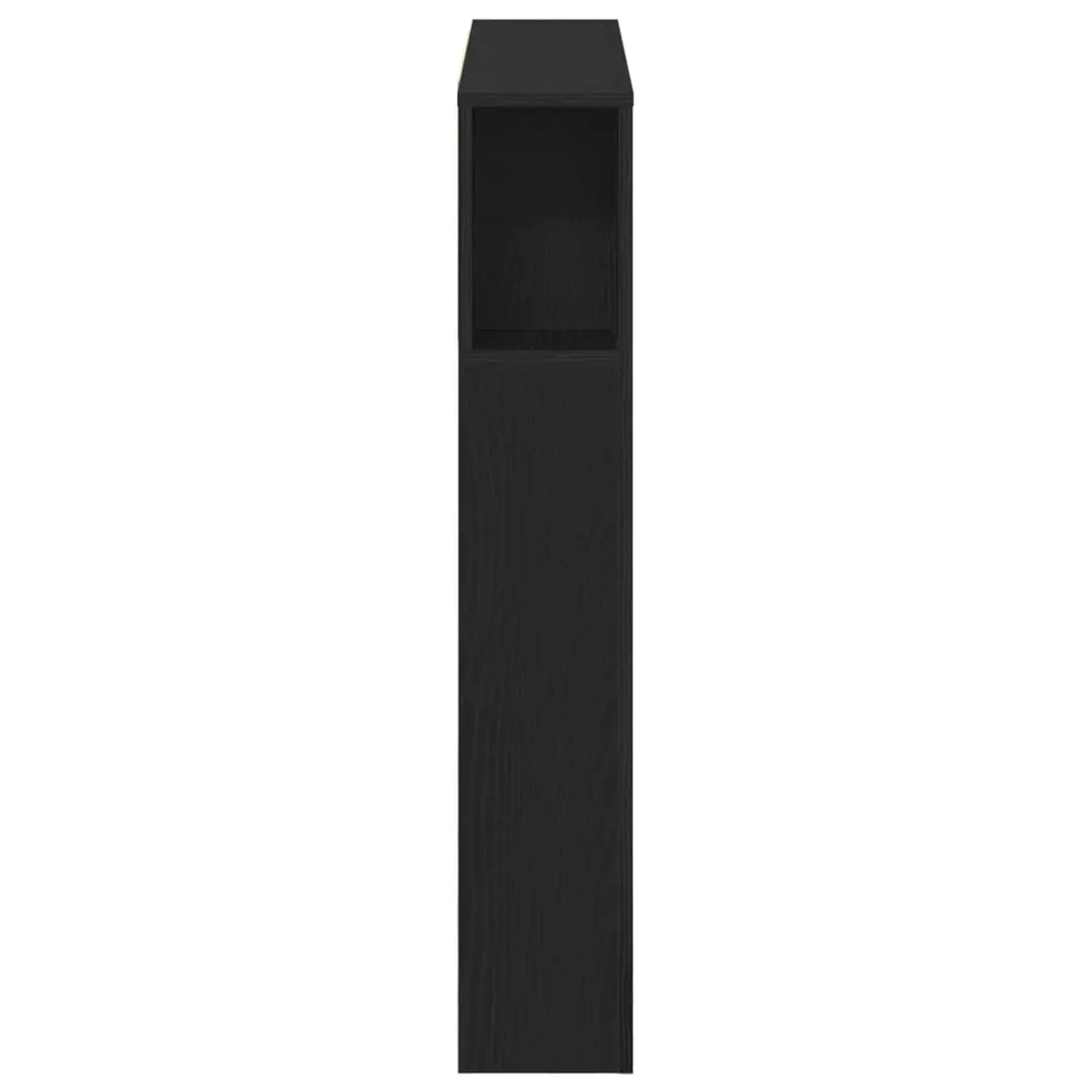 Headboard Cabinet Wall-Mounted Storage Black Engineered Wood Modern Minimalist