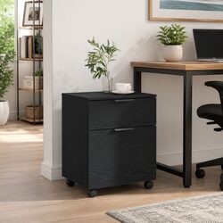 Specifications of Black Oak Rolling File Cabinet 45x38x54cm