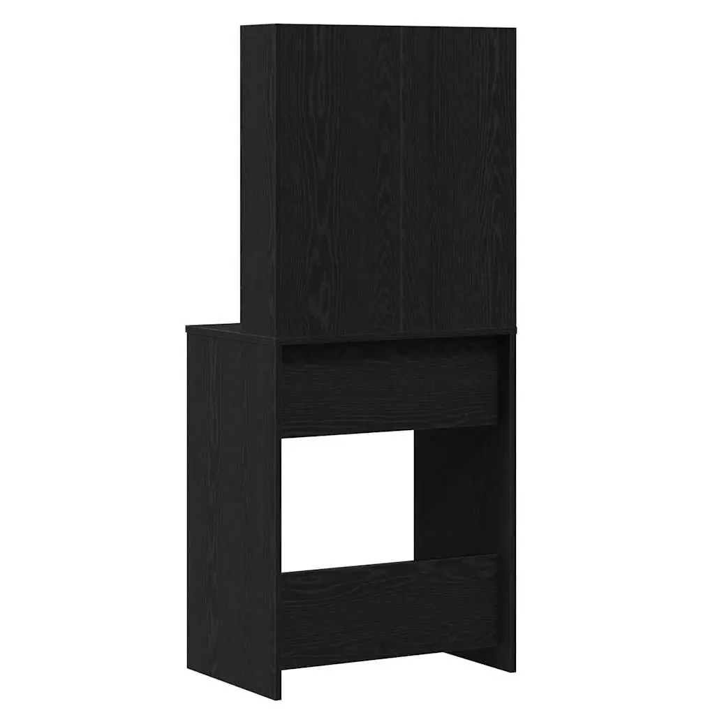 Dressing Table Black Bedroom Vanity Unit with Mirror Storage Shelves LED Lights