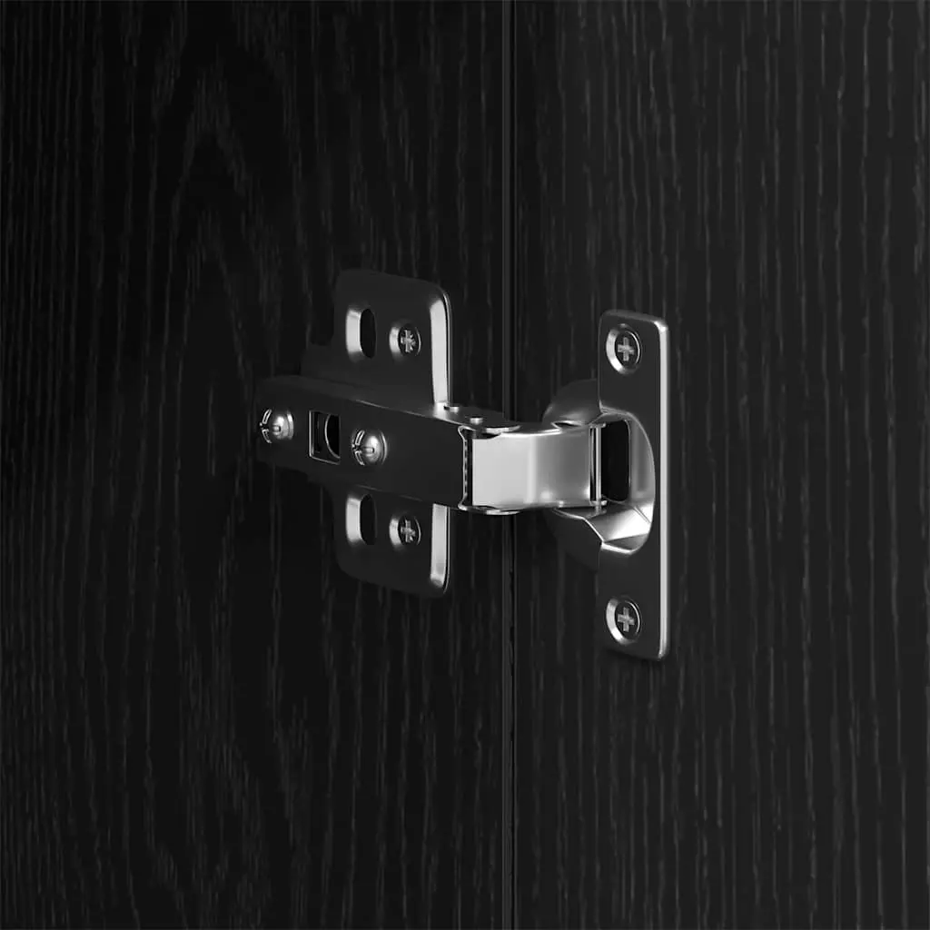 Bathroom Vanity Cabinet Storage Unit Black Oak 30x30x190cm