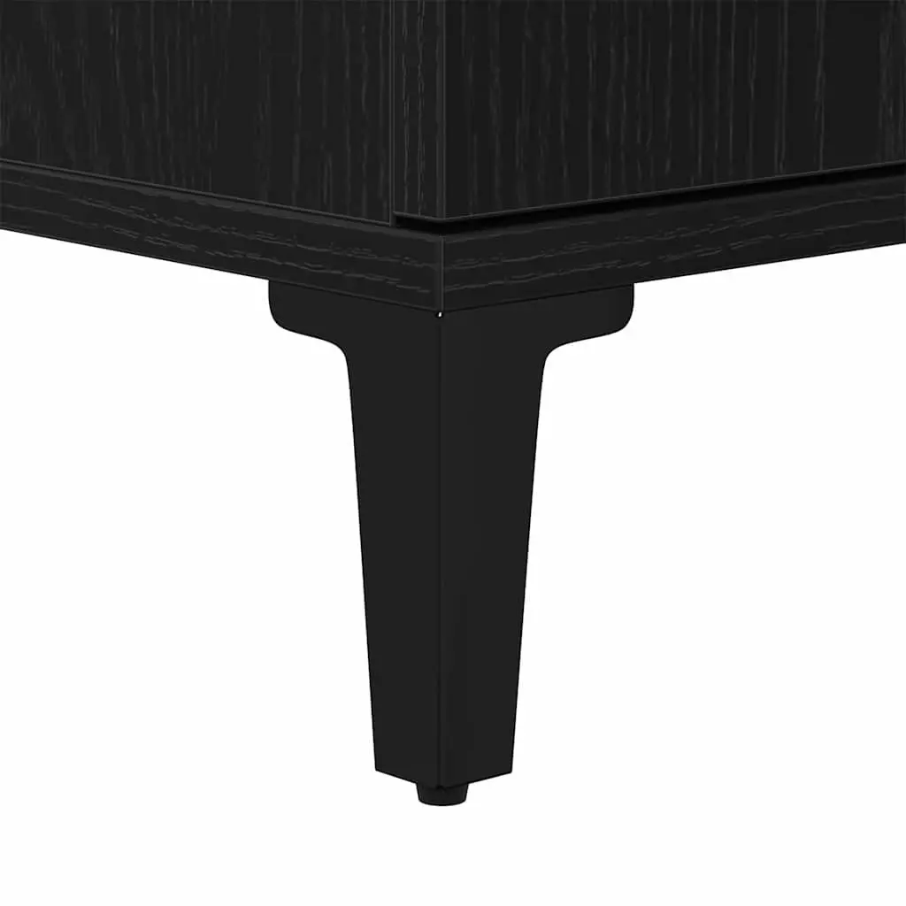 Bathroom Vanity Cabinet Black Oak 30x30x190cm Storage Engineered Wood Shelves
