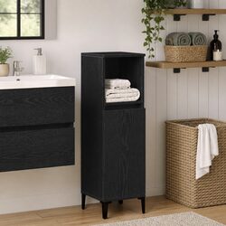 Bathroom Vanity Cabinet - Dimensions 30x30x100 cm, Black