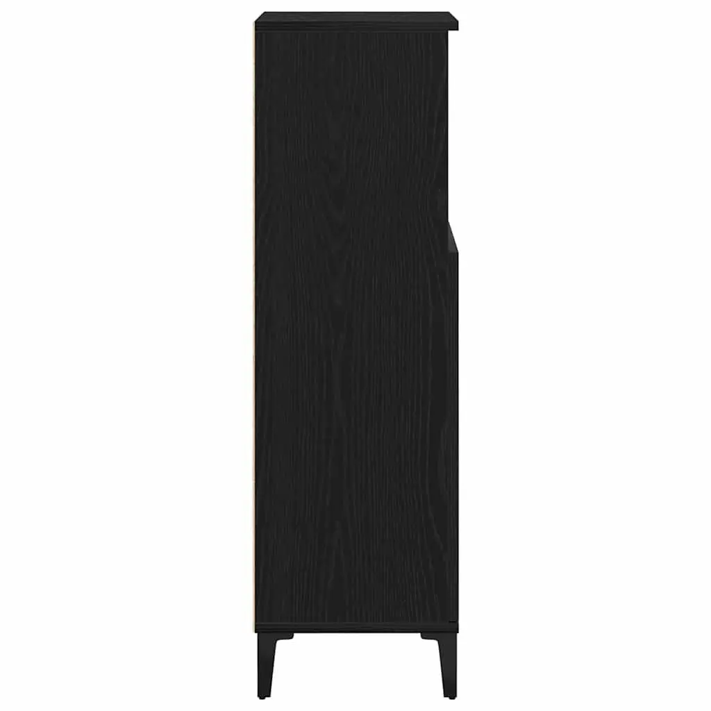Bathroom Cabinet Wall-Mounted Storage Unit Black 30 x 30 x 100 cm