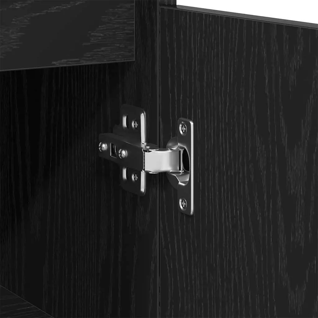 Bathroom Cabinet Wall-Mounted Storage Unit Black 30 x 30 x 100 cm