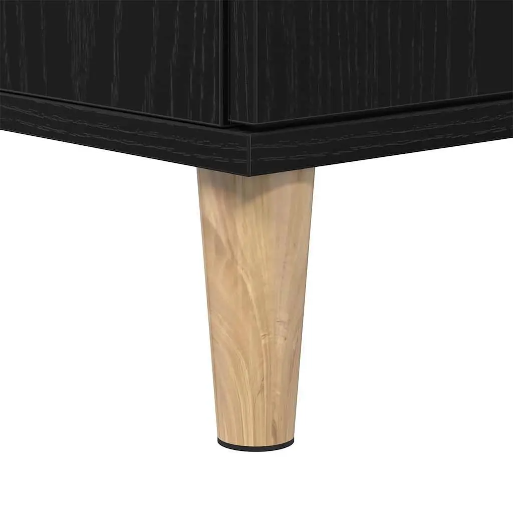 Bathroom Vanity Cabinet Wall-Mounted Sink Storage Unit Black Oak Modern Design