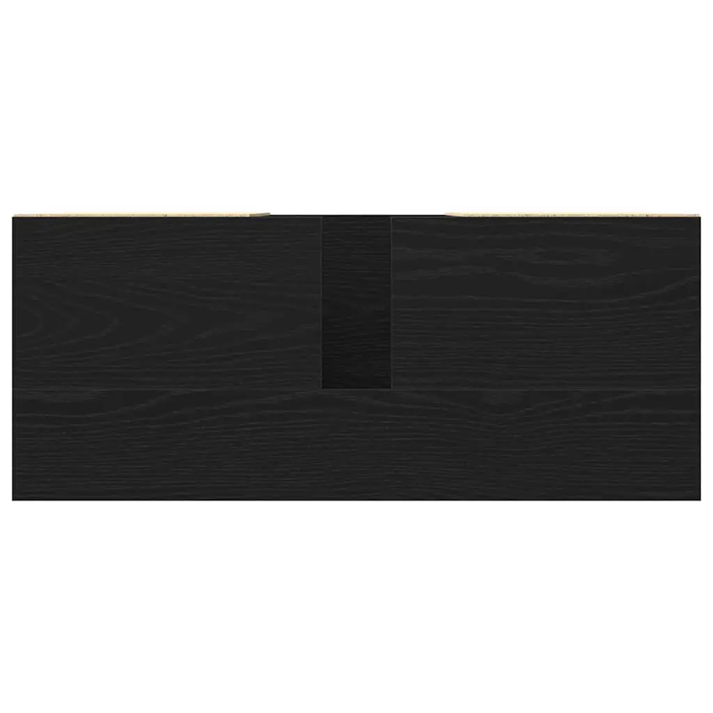 Bathroom Vanity Cabinet Sink Unit Wall-Mounted Storage Black Oak Modern Design