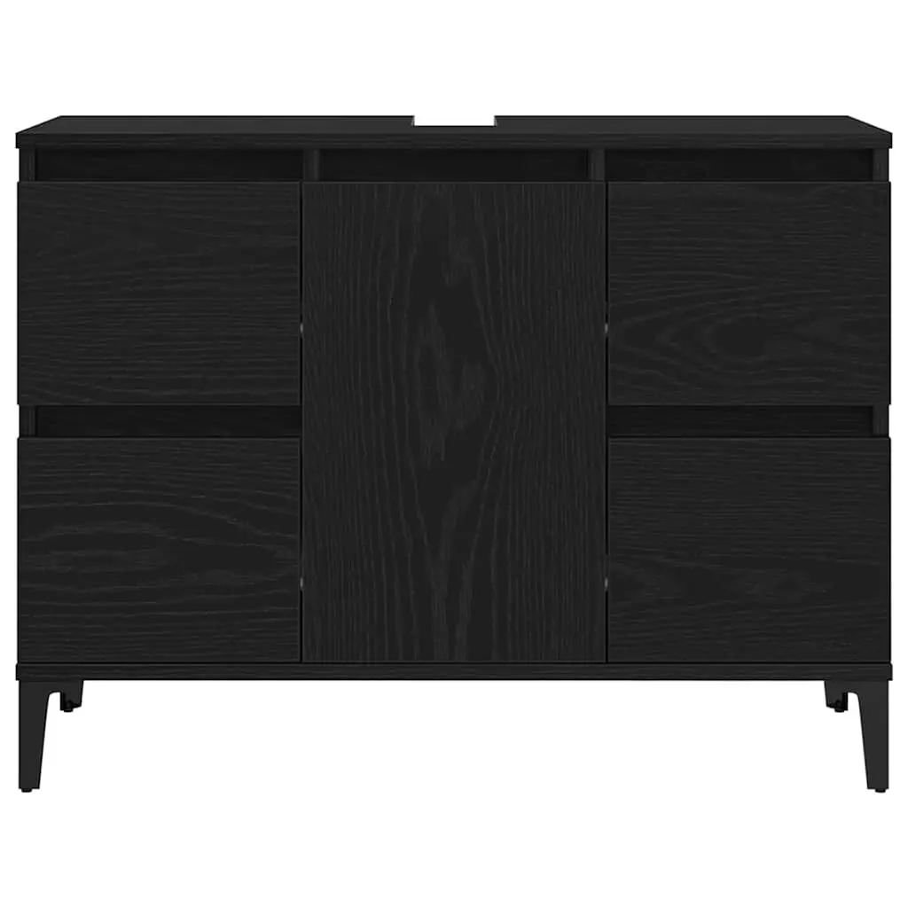 Bathroom Sink Vanity Cabinet Wall-Mounted Storage Organiser Black