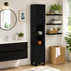 30x30x190 cm Black Bathroom Vanity Cabinet Specs