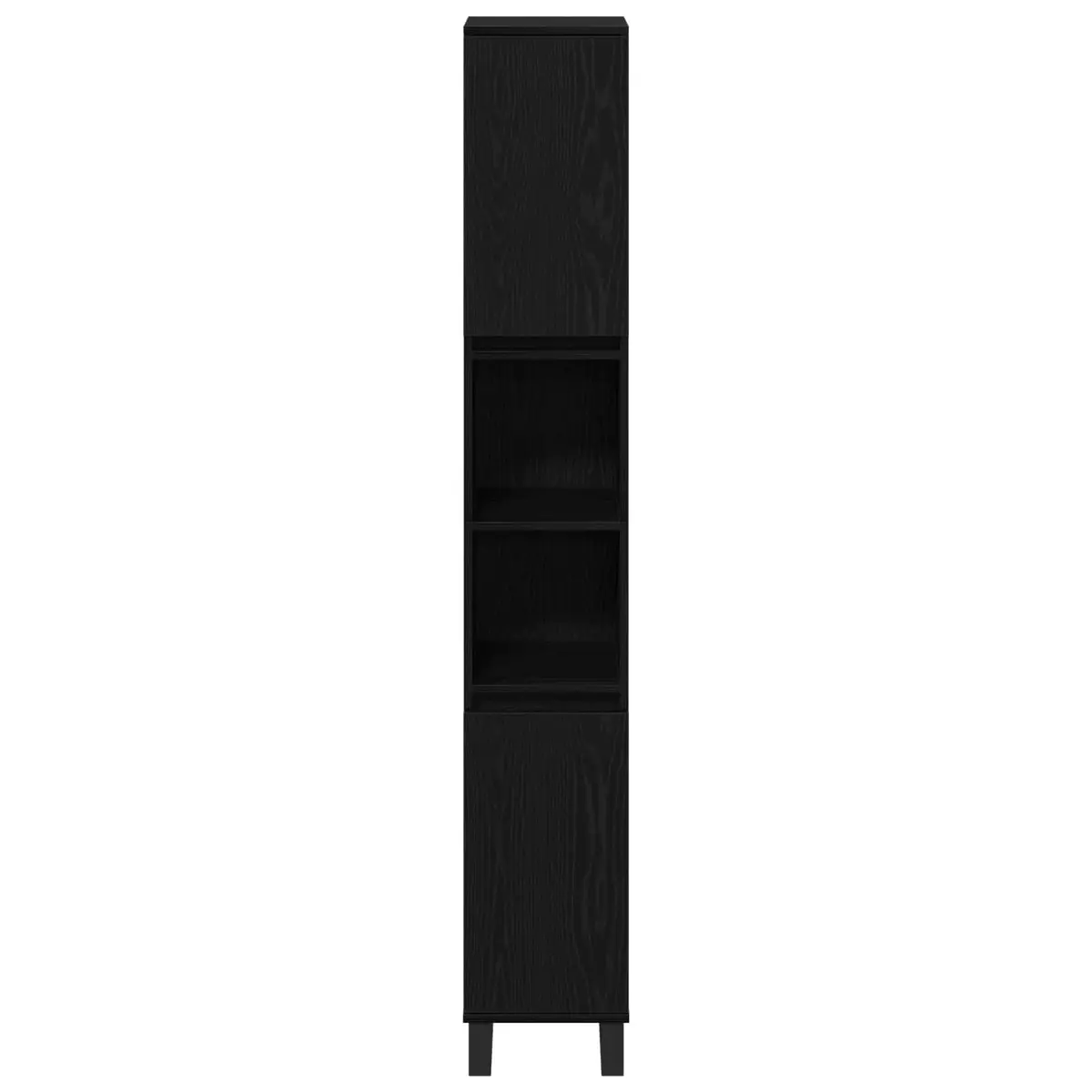 Bathroom Vanity Cabinet Black Engineered Wood Storage Unit 30x30x190cm