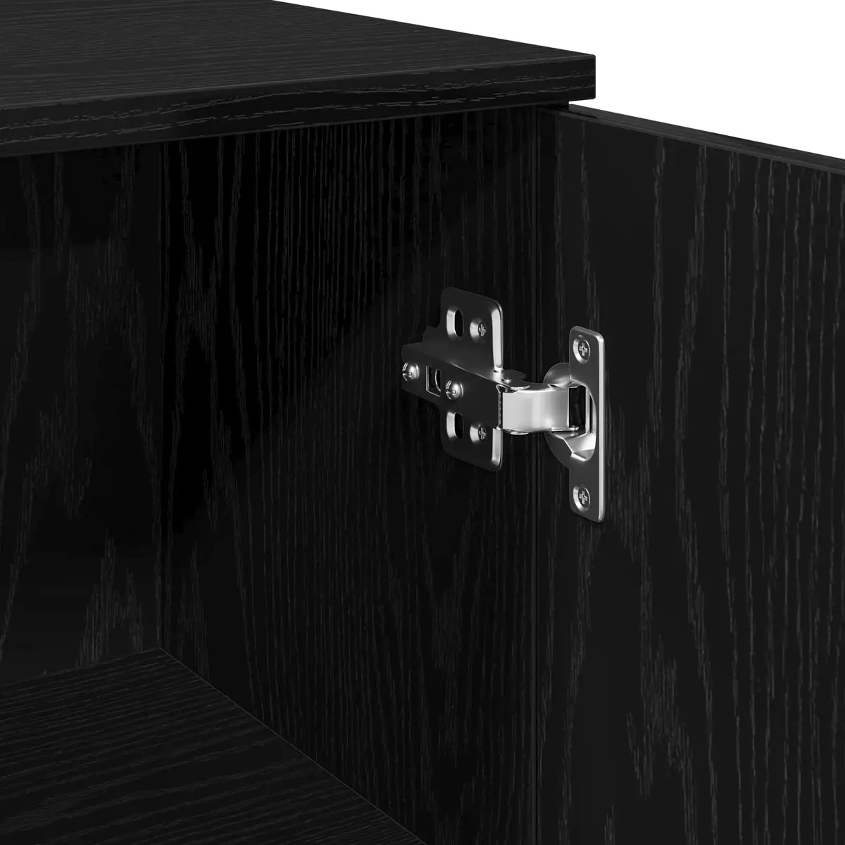 Bathroom Vanity Cabinet Black Engineered Wood Storage Unit 30x30x190cm
