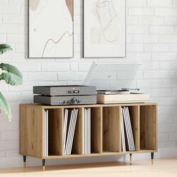 Brown Engineered Wood Record Cabinet Dimensions: 100 x 38 x 48 cm