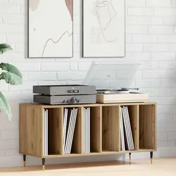 Brown Engineered Wood Record Cabinet Dimensions: 100 x 38 x 48 cm