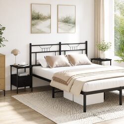 Bedside Cabinet 2 pcs Black 34 x 36 x 50 cm Bedroom Storage Table Drawer Shelf