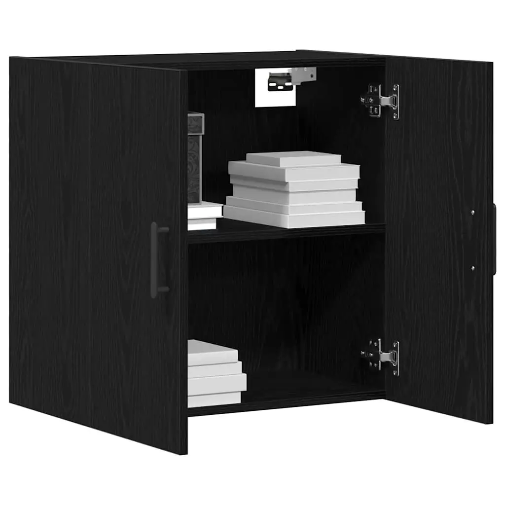 Wall-mounted Storage Cabinet in Black Oak