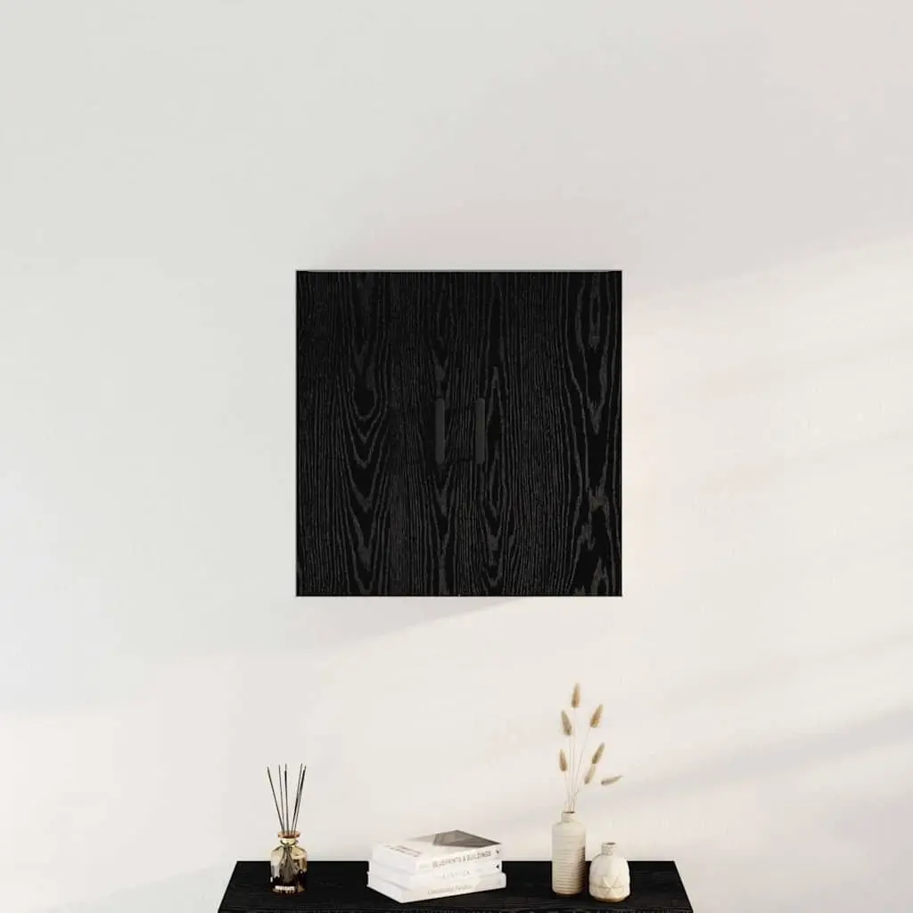 Wall-mounted Storage Cabinet in Black Oak