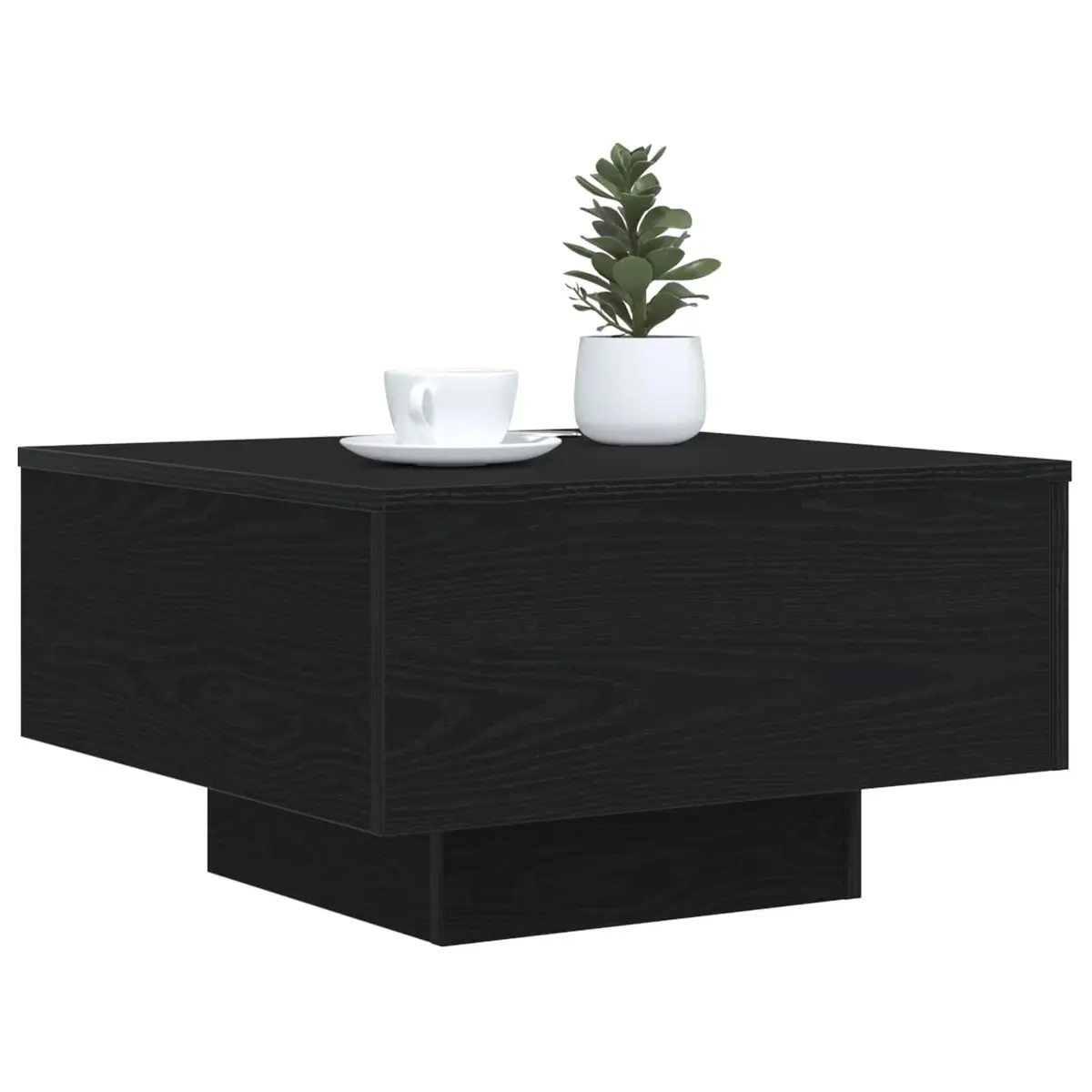 Coffee Table Black Oak Living Room 55x55x31cm Engineered Wood
