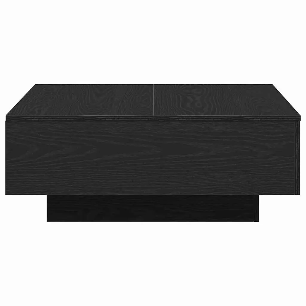 Coffee Table Living Room Black Oak 80x80x31cm Modern Accent Furniture