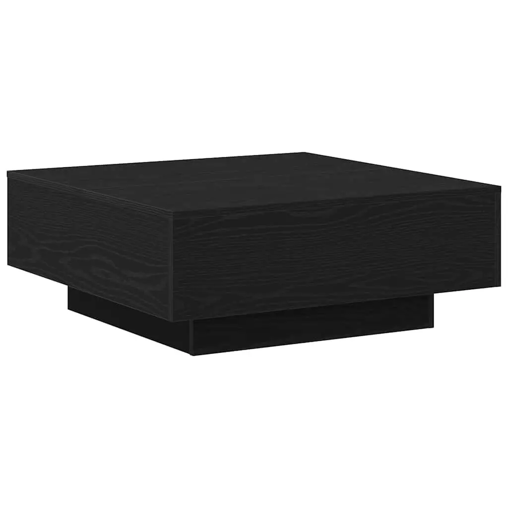 Coffee Table Living Room Black Oak 80x80x31cm Modern Accent Furniture