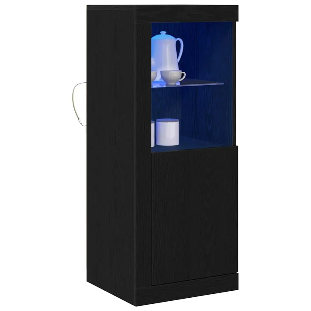 LED Sideboard Black Storage Cabinet Modern Dining Room 41 x 37 x 100 cm