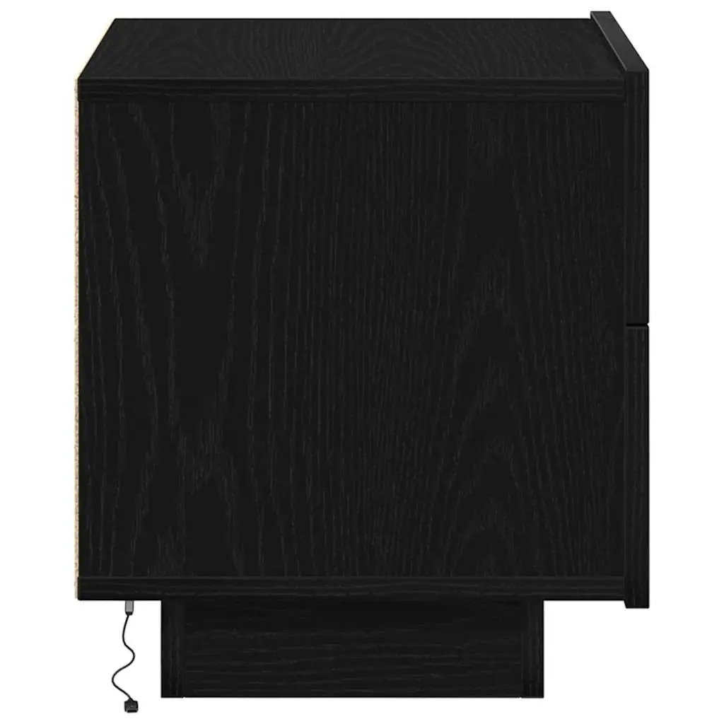 Black Oak Bedside Cabinet with LED