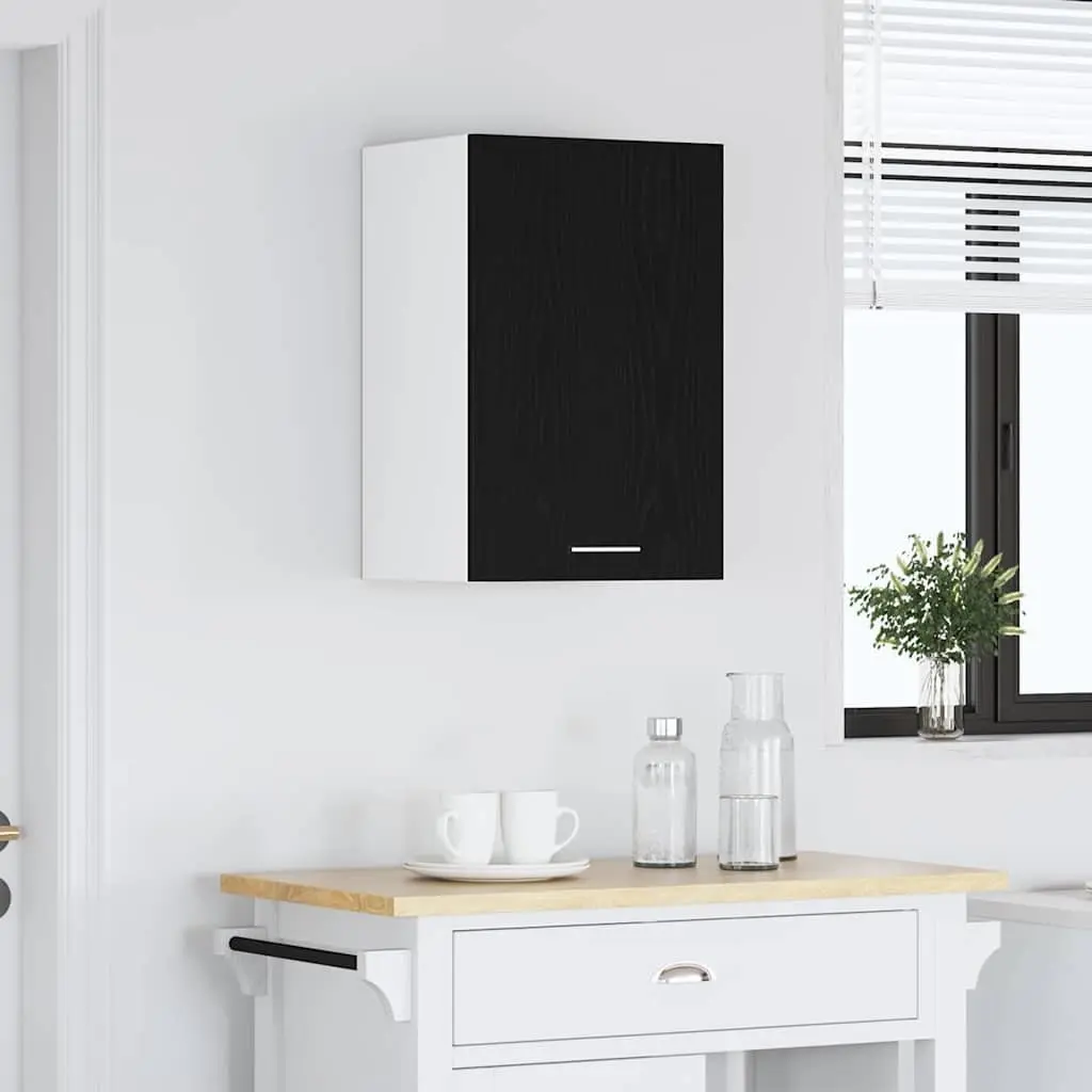 Hanging Kitchen Cabinet Wall-Mounted Storage Black Oak 40x31x60 cm