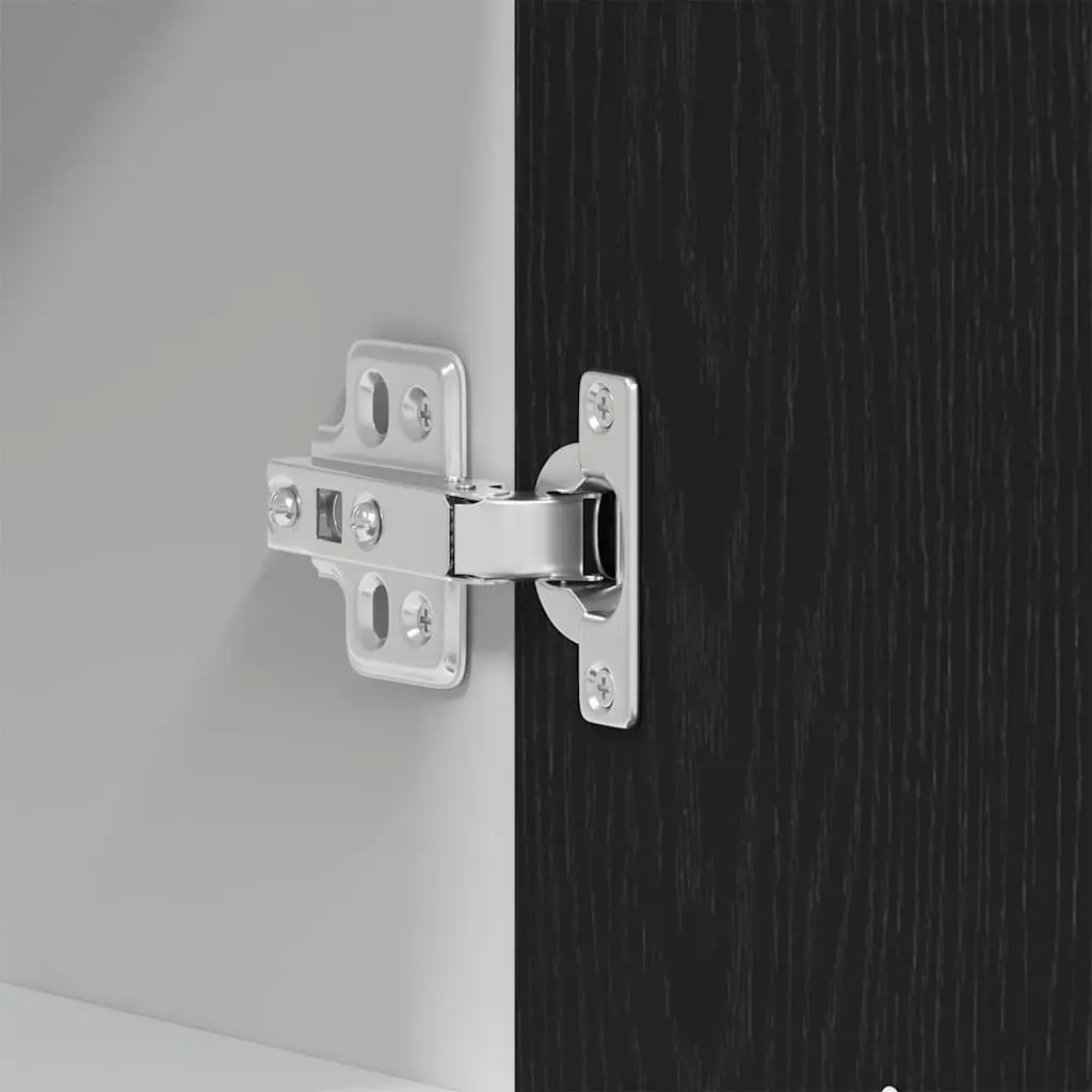 Hanging Kitchen Cabinet Wall-Mounted Storage Black Oak 40x31x60 cm
