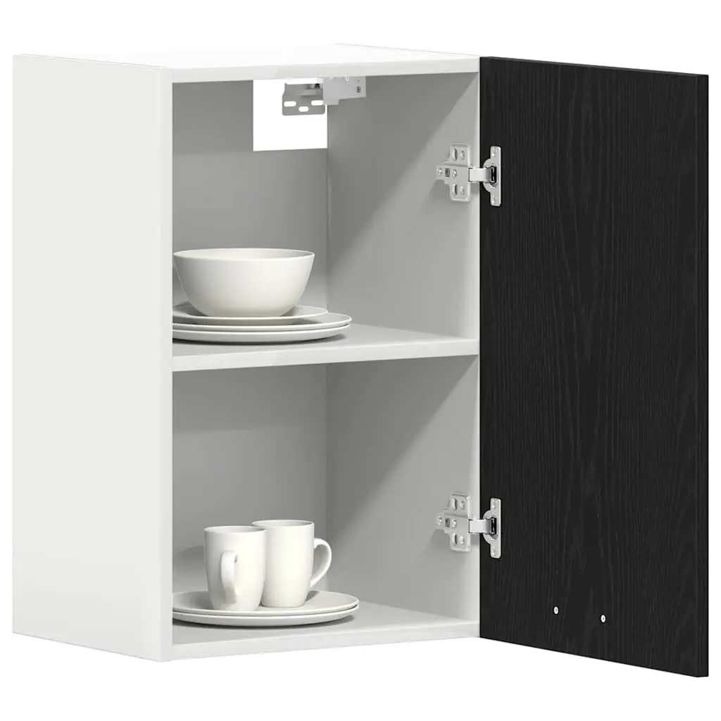 Hanging Kitchen Cabinet Wall-Mounted Storage Black Oak 40x31x60 cm