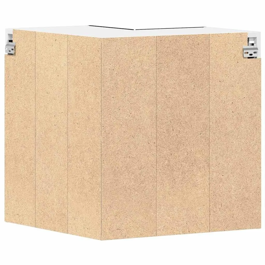 Black Hanging Kitchen Cabinet Wall-Mounted Engineered Wood Storage 57 x 57 x 60 cm