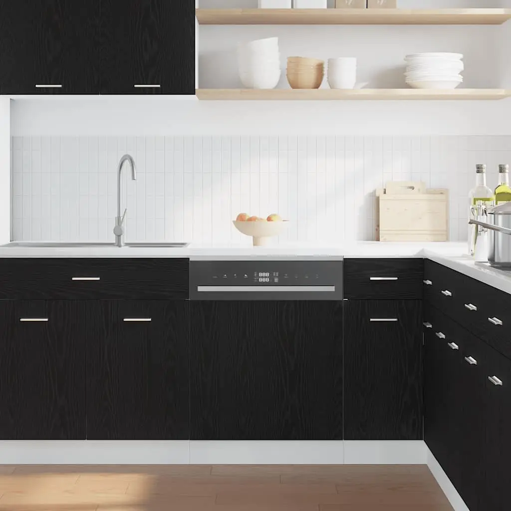 Dishwasher Panel Black Oak 60cm Kitchen Cabinet Front Cover