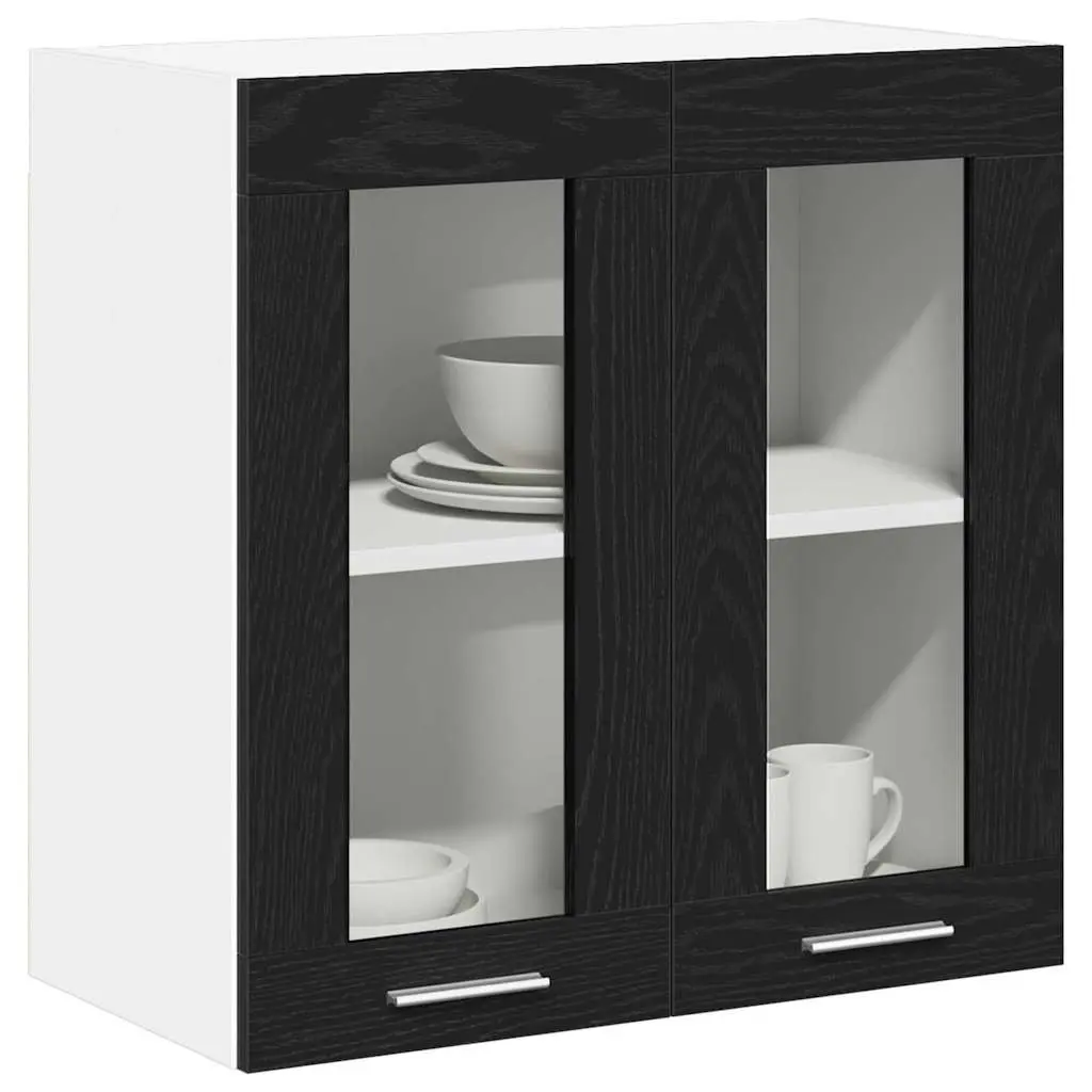 Hanging Kitchen Cabinet Black Oak 60x31x60cm Engineered Wood Storage Organiser